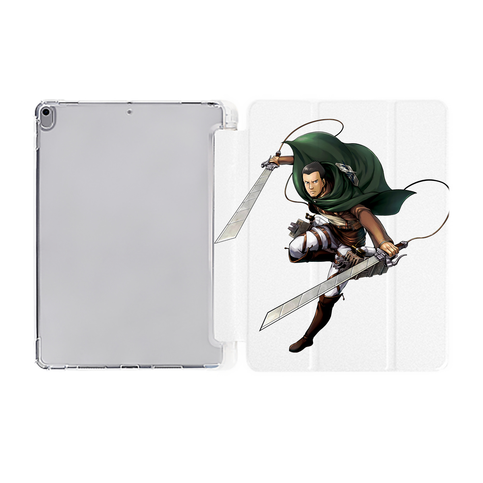 （画像用） 進撃の巨人 Attack on Titan IPad ケース ペン収納付き 三つ折りスタンド PUレザー×シリコン 対応機種9.5/10.5/10.9インチ